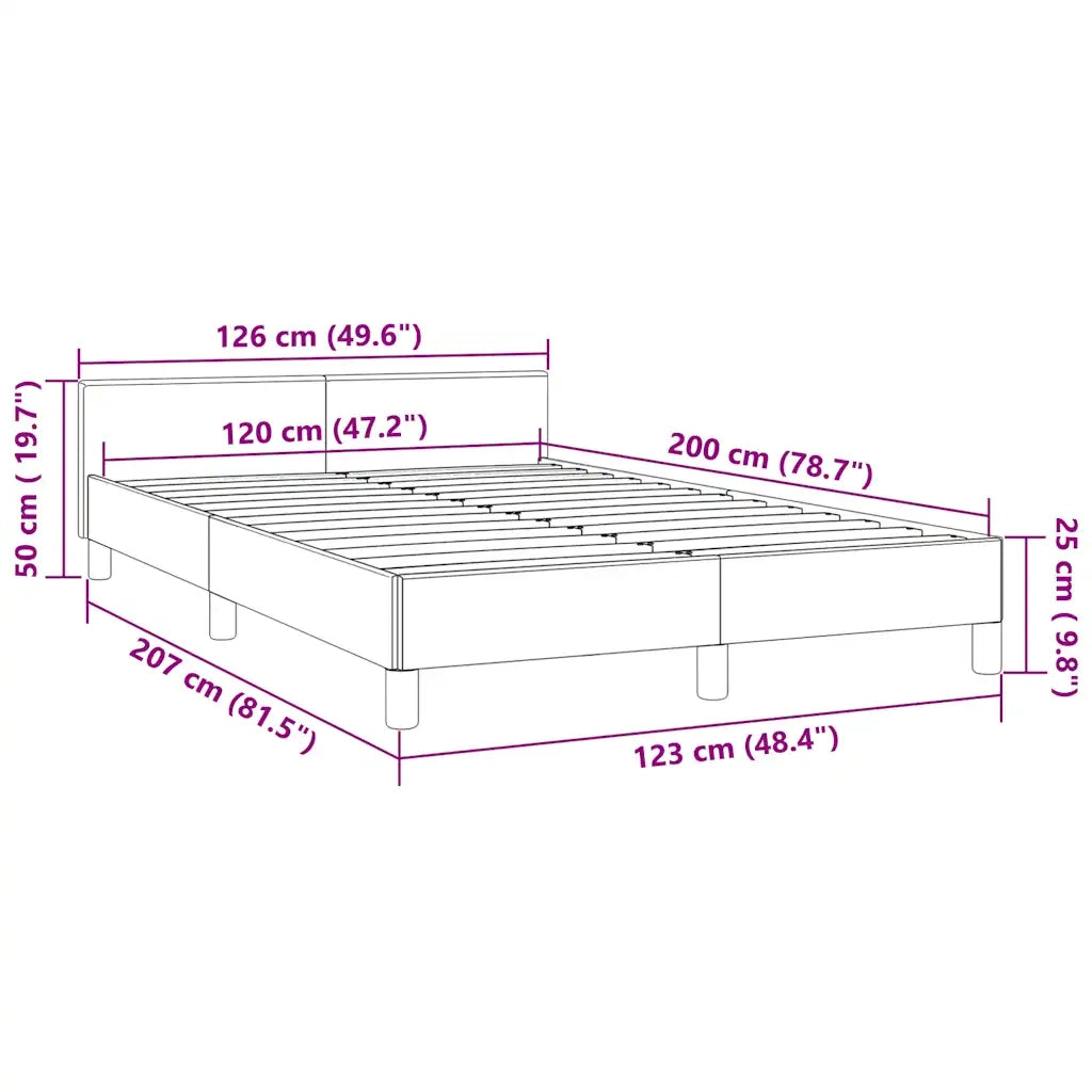 Letto matrimoniale | Letto per adulti | Giroletto senza Materasso Blu Scuro 120x200 cm in Velluto