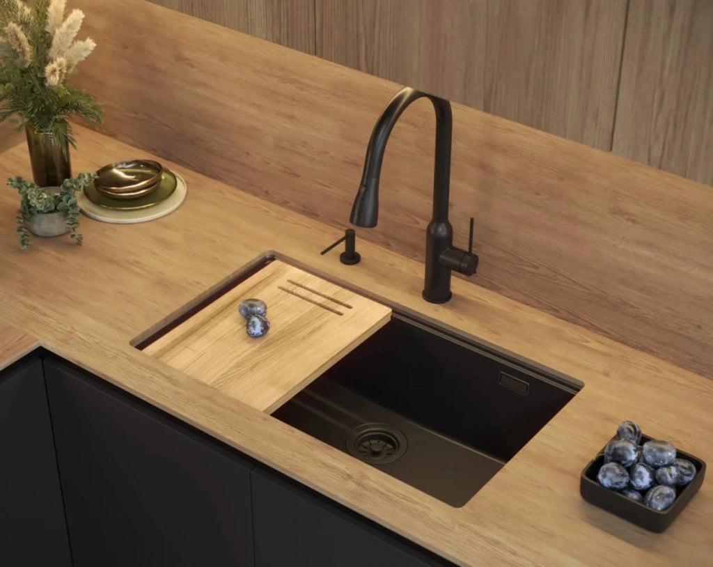 Lavello In Granito Logan 110 Beige Tappo acciaio