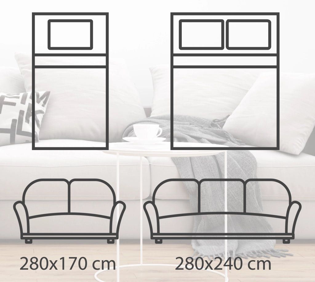 Telo Arredo Tinta Unita Made in Italy in Cotone Panama Grandfoulard Copritutto Azzurro Chiaro - 2 Posti 280x240