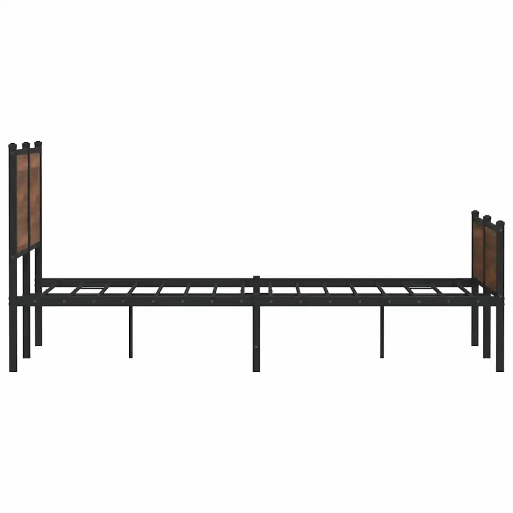 Giroletto senza Materasso-Struttura Letto in Metallo Rovere Marrone 140x200 cm 700661
