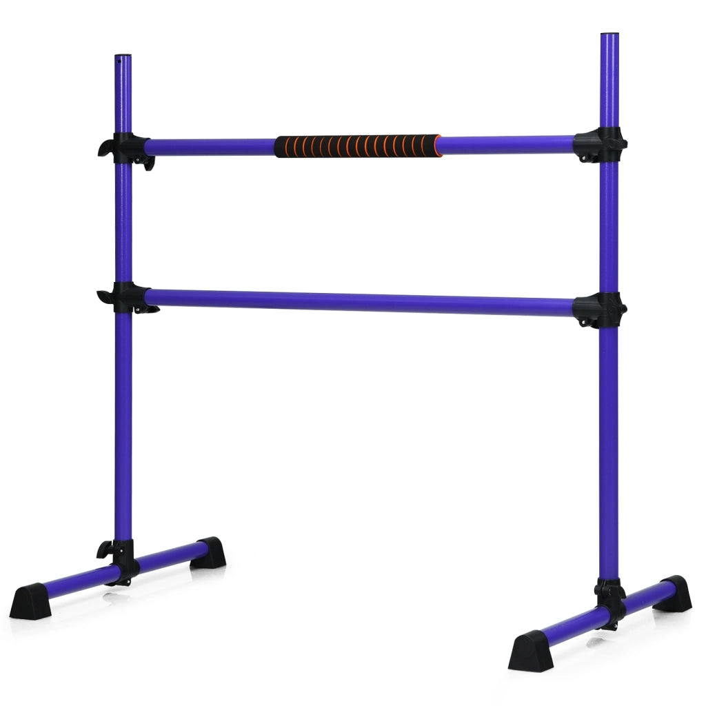 Sbarra danza portatile con altezza regolabile, Doppia sbarra fitness per ballare e allungare i muscoli Viola-Sbarre da danza