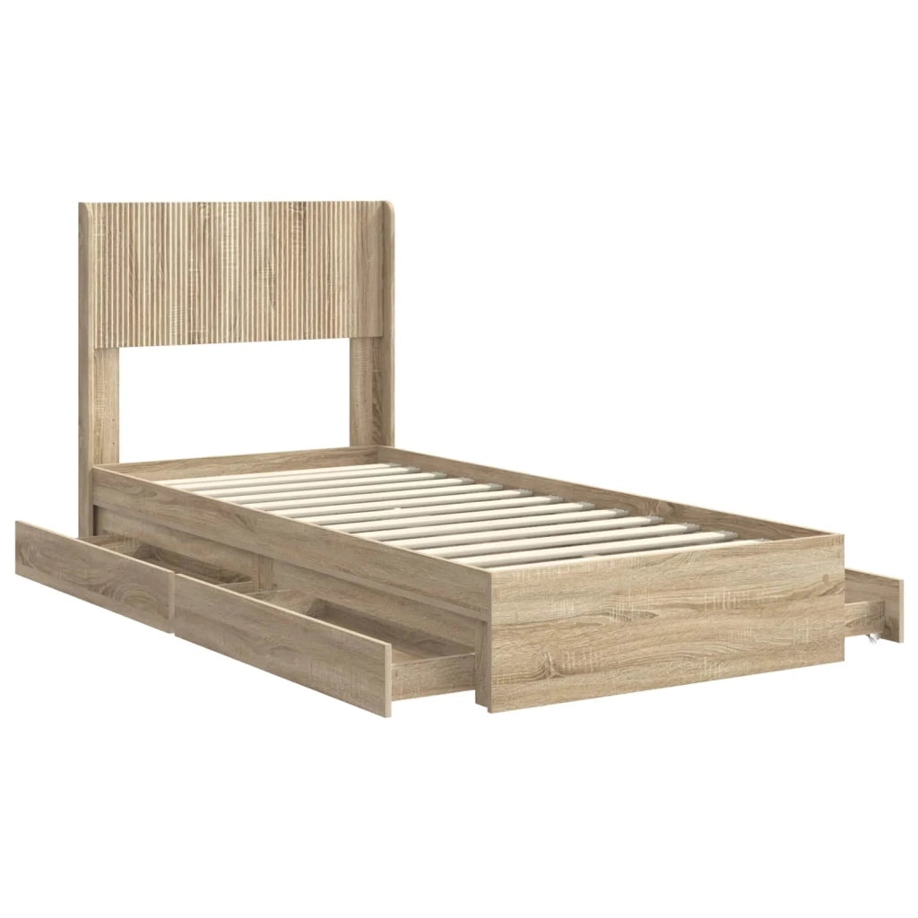 Struttura del letto con stoccaggio e testata Rovere Sonoma 3414421