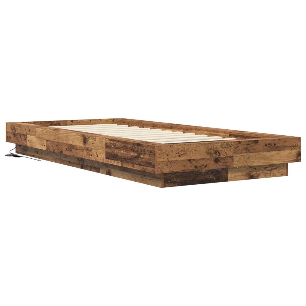 Letto con LED Legno antico 80 x 200 cm Legno ingegnerizzato 3429584