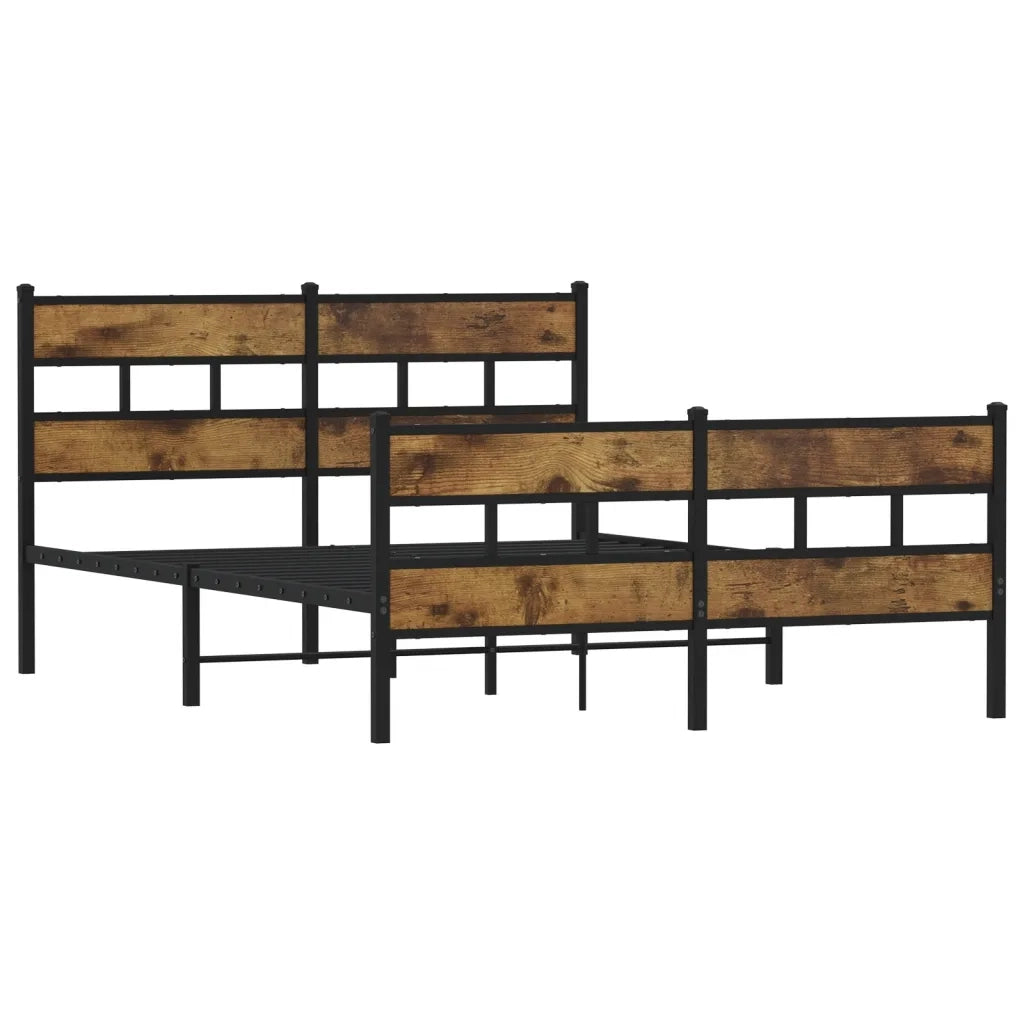 Giroletto senza Materasso in Metallo-Struttura Letto Rovere Fumo 160x200 cm 895343