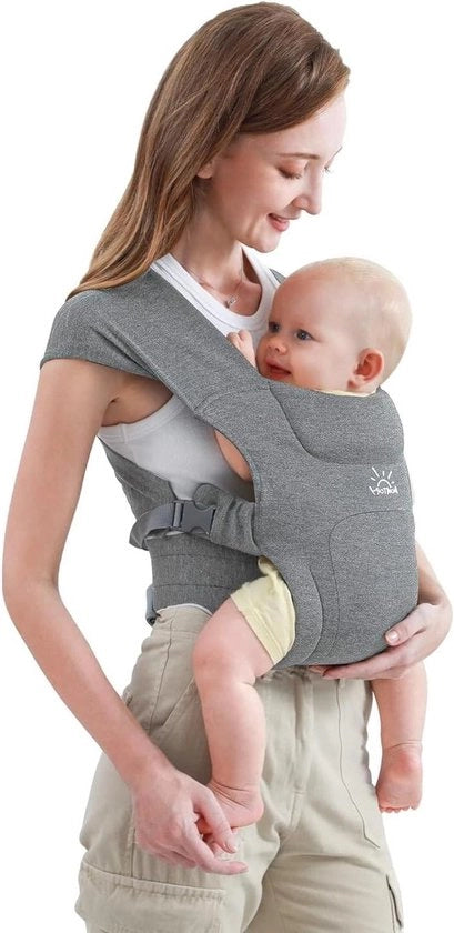 Porta bebè ergonomica per neonati con seduta per l'anca - 3-12 kg - Porta bambini con chiusura a clip