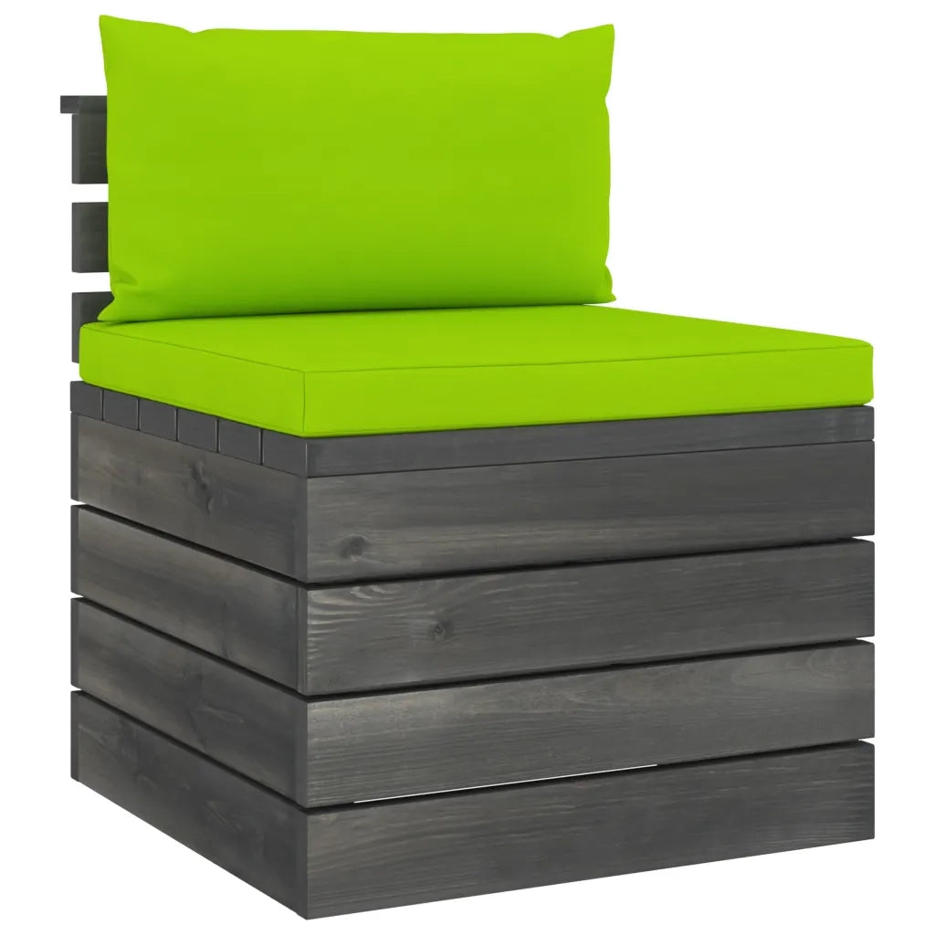 Set Divani da Giardino su Pallet 2 pz | Set Salotto da Giardino con Cuscini Massello Pino