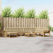 Set di divani da esterno 9 pcs Bianco e Beige 3386907