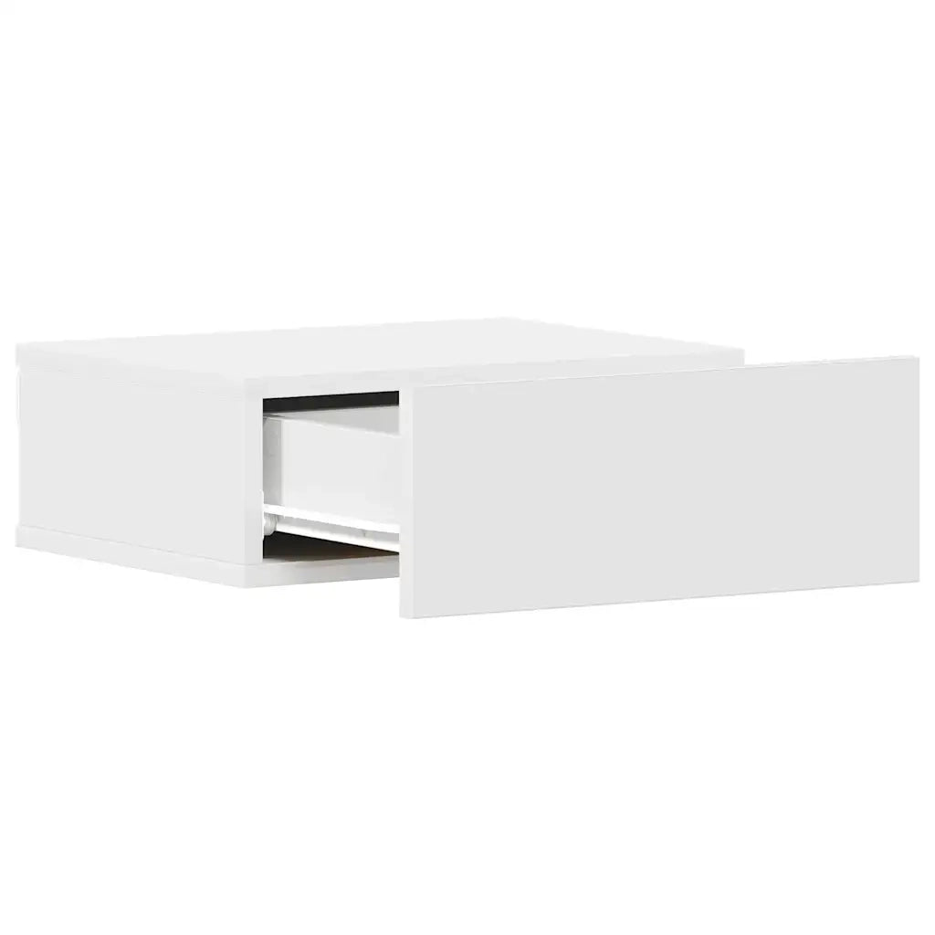 Comodino Pensile-Tavolino da notte Bianco 40x30x15 cm in Legno Multistrato