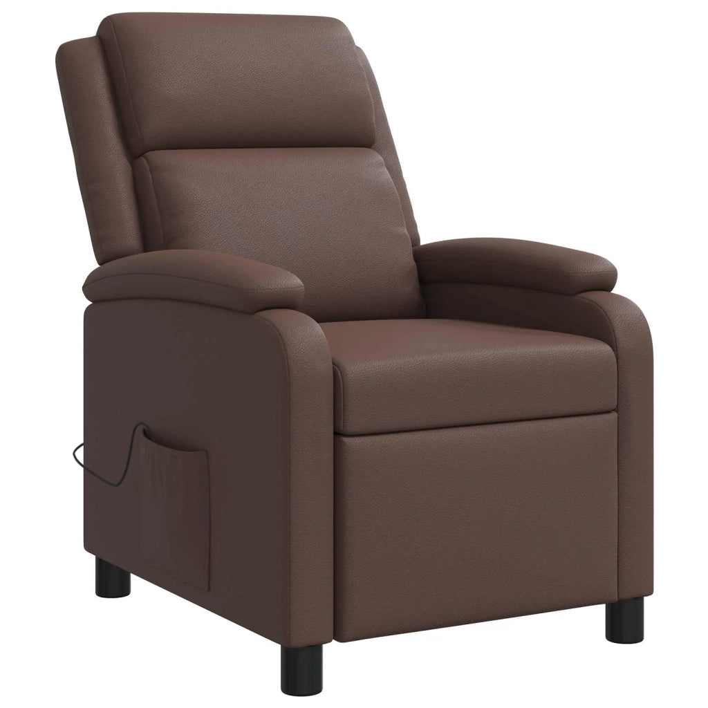 Poltrona Massaggiante Marrone Similpelle 42034863