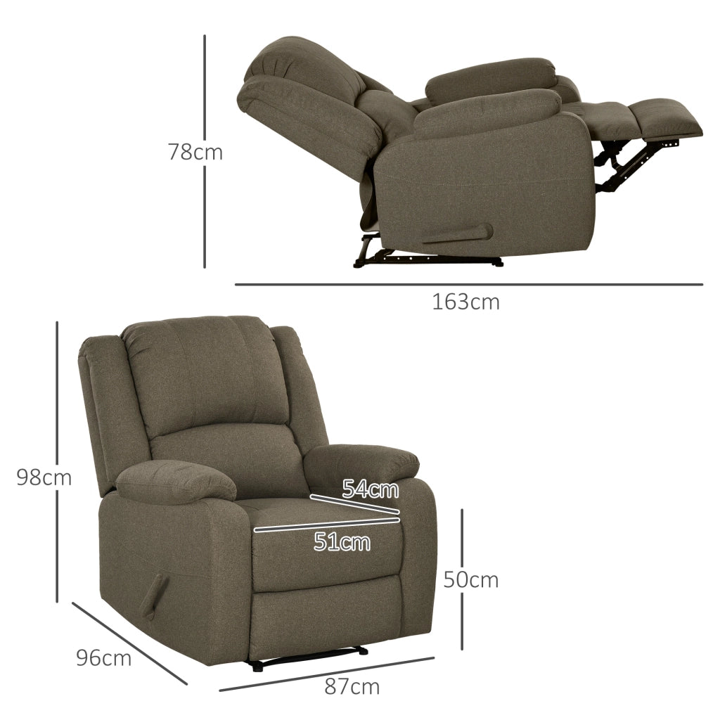 Poltrona Relax Reclinabile con Poggiapiedi Regolabile ¨C Minimal ¨C Marrone 90x96x98 cm