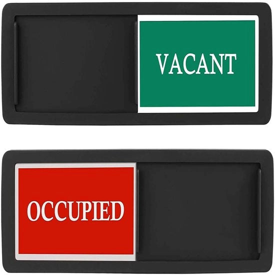 Porta Scorrevole con Segnale Vacante/In Uso - Resistente ai Marcature - Disegno di Colori Chiari - 18 x 5 cm - Per Bagno/Studio - Materiale di Alta Qualità - Pannello Porta
