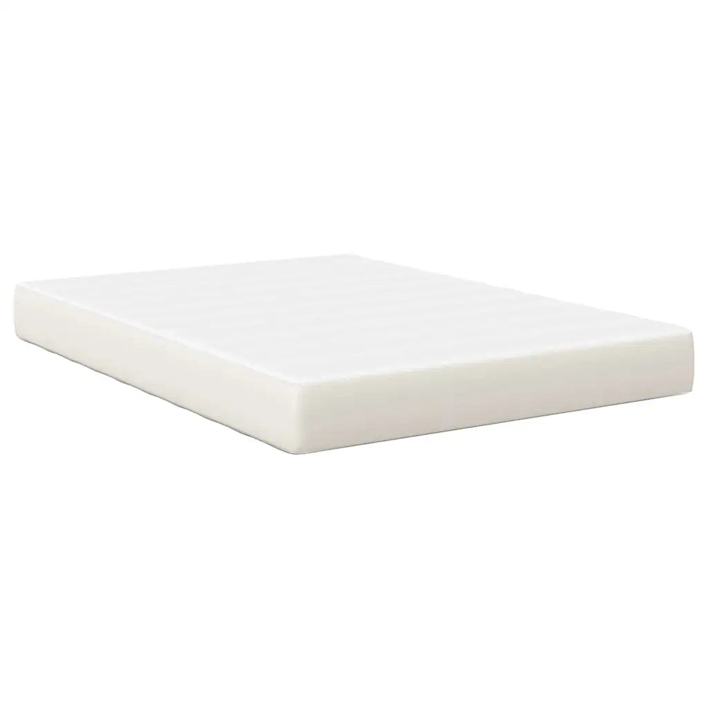 Letto matrimoniale | Letto per adulti | Materasso da Letto con materasso Crema 140 x 200 cm Tessuto
