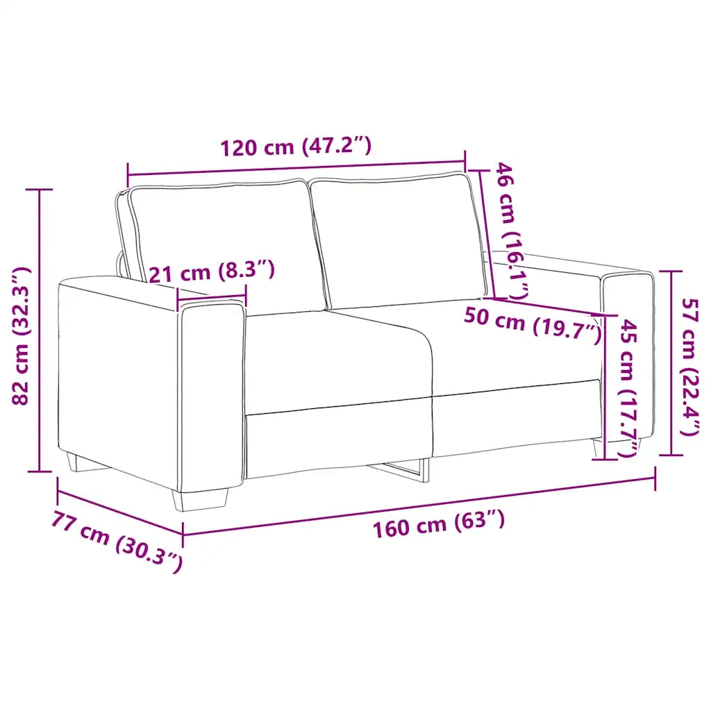 Set di Divani 2 pz con Cuscini Marrone in Tessuto 3324735