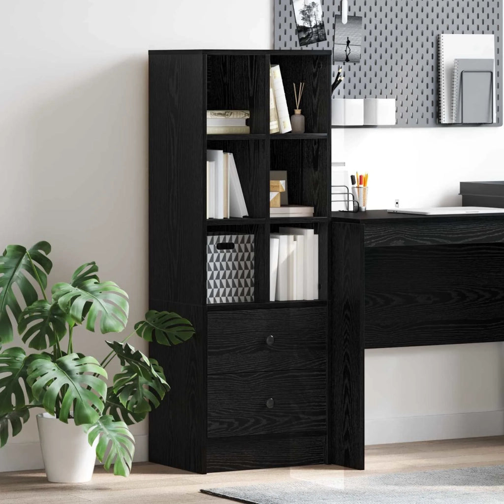 Credenza con cassetto Rovere Nero 45,5 x 34 x 127 cm 869363
