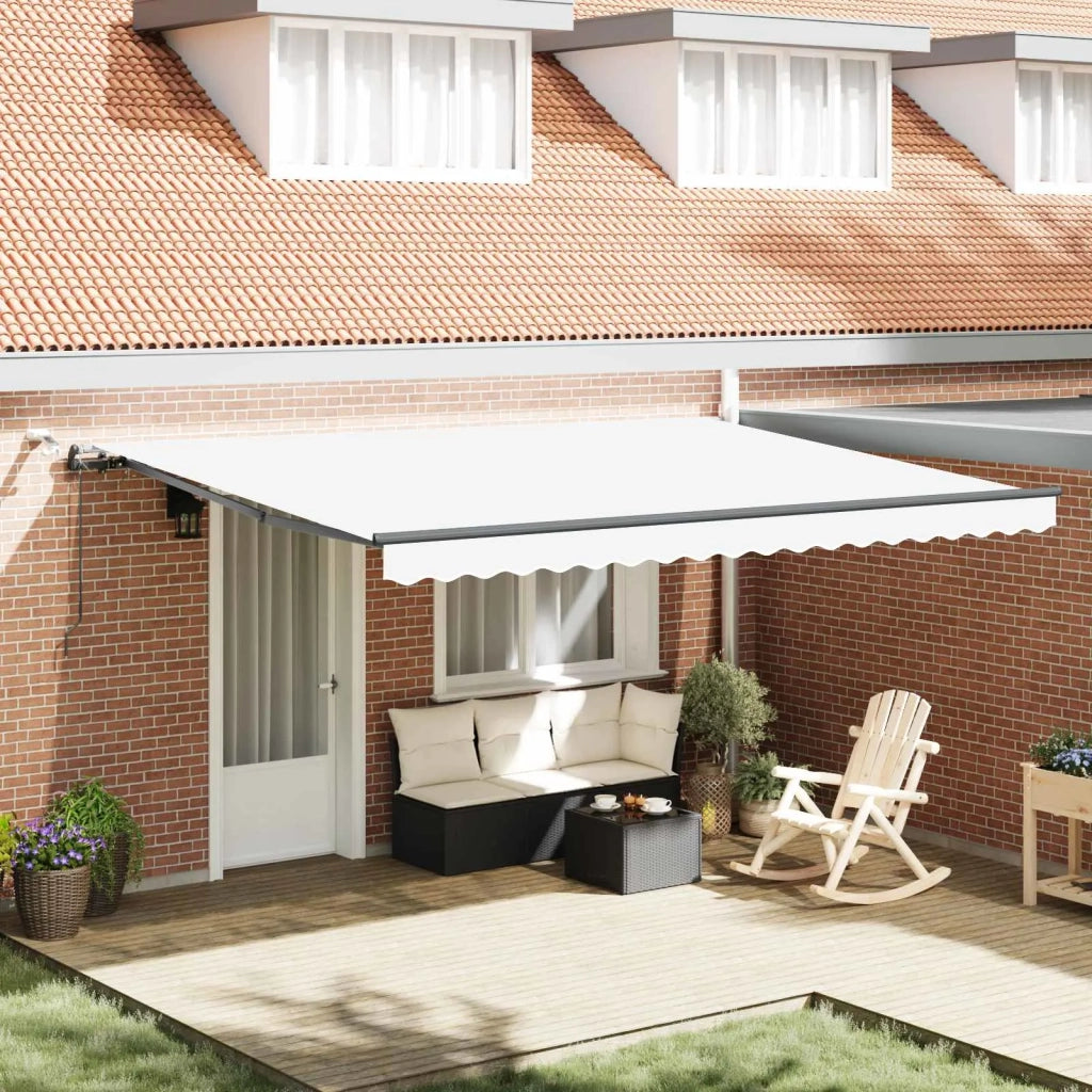 Tessuto per Tenda con Bianco 450 × 350 cm Poliestere 3331144