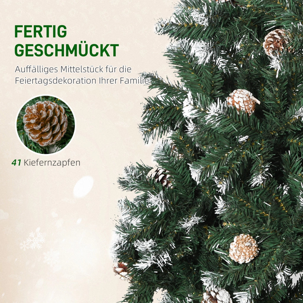 Albero di Natale Artificiale 180cm ¨C Xylo ¨C 676 Rami, 41 Pigne, Effetto Neve