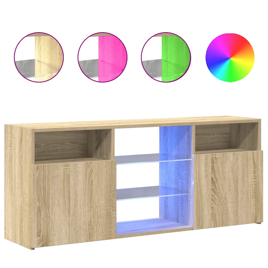 Mobile Porta TV con Luci LED Rovere Sonoma 120x30x50 cm 804304
