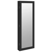 Mobiletto portagioie mobile contenitore organizer per camera da letto spogliatoio bagno con specchio a parete 37,5 x 10 x 106 cm nero 02_0022843