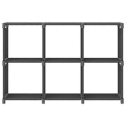Mensola con 6 Vani a Cubo Grigia 103x30x72,5 cm in Tessuto 322608