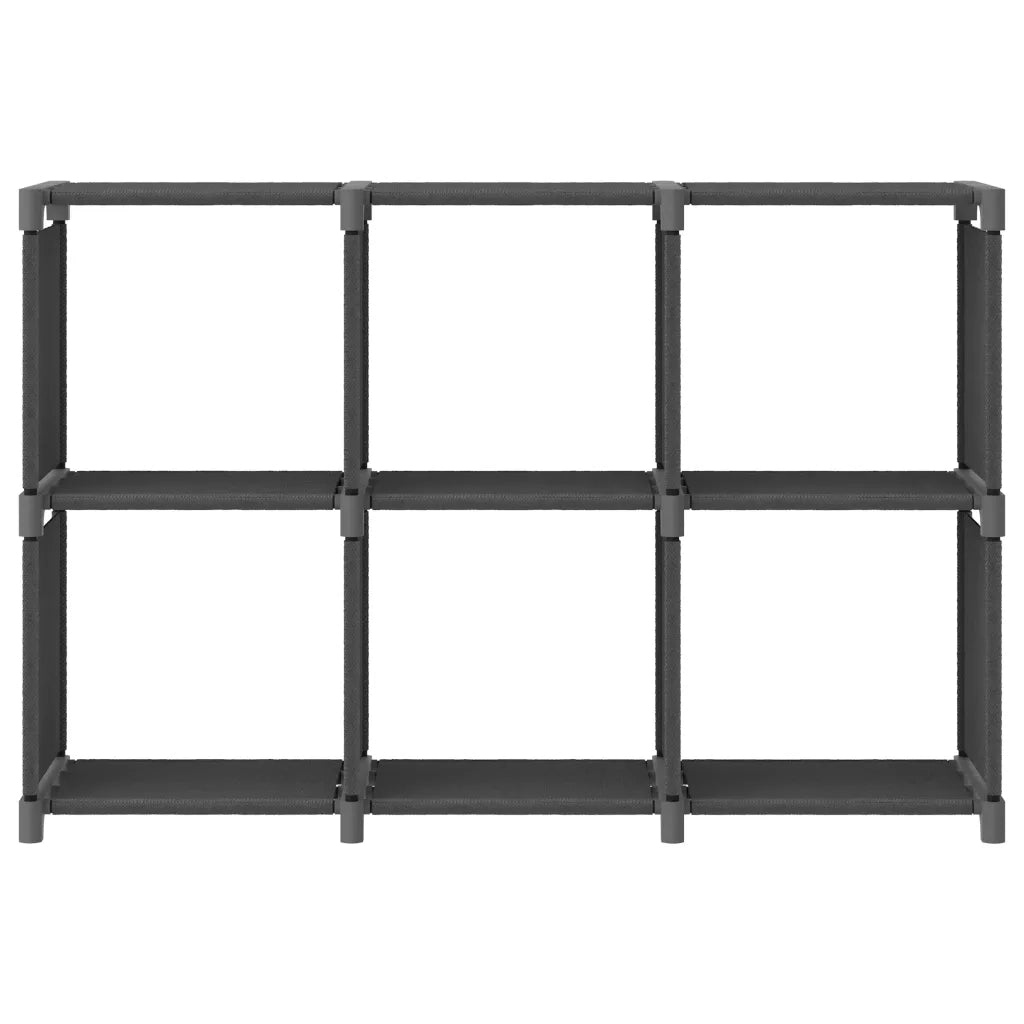 Mensola con 6 Vani a Cubo Grigia 103x30x72,5 cm in Tessuto 322608