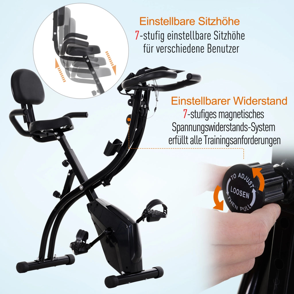 Bicicletta Ellittica 2 in 1 ¨C Minimal ¨C LCD, Pulsossimetro, Regolabile, Pieghevole