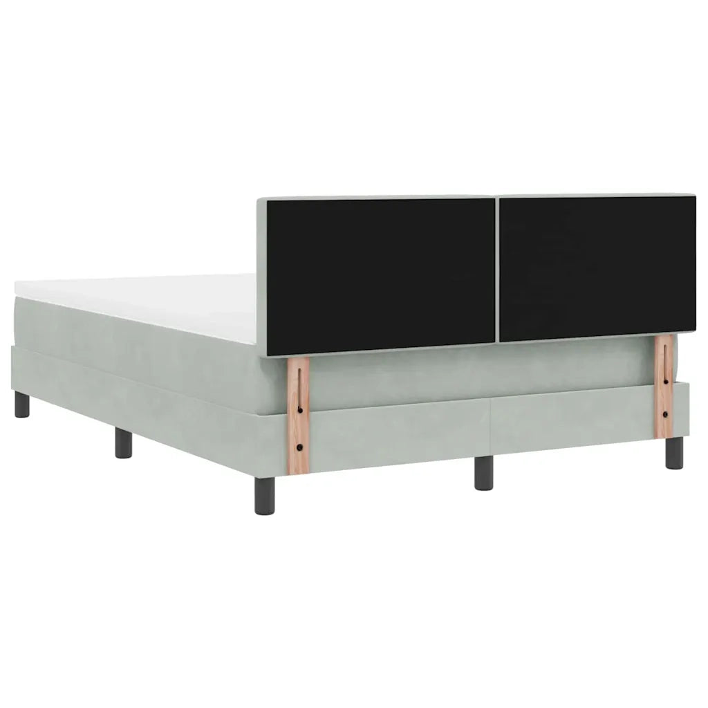 Letto a Sorgente LED con led Grigio chiaro 160 x 200 cm Velluto 3342596