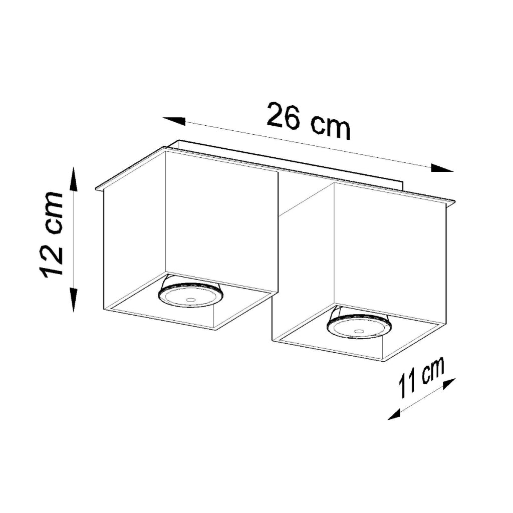 Lampada da parete Quad Deep Space in alluminio nero 2x GU10 LED Max 10W
