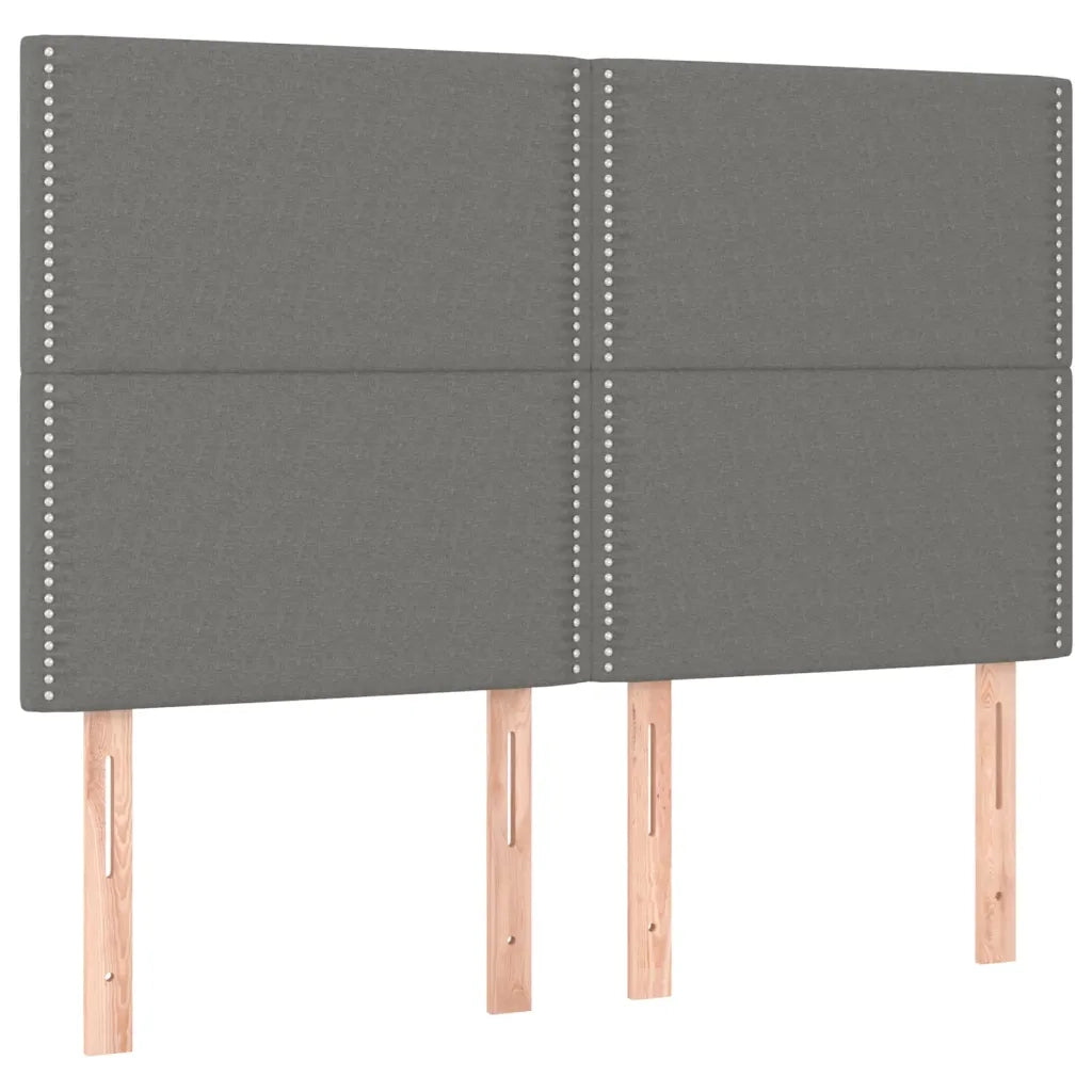 Giroletto a Molle con Materasso Grigio Scuro 140x200cm Tessuto 3137078