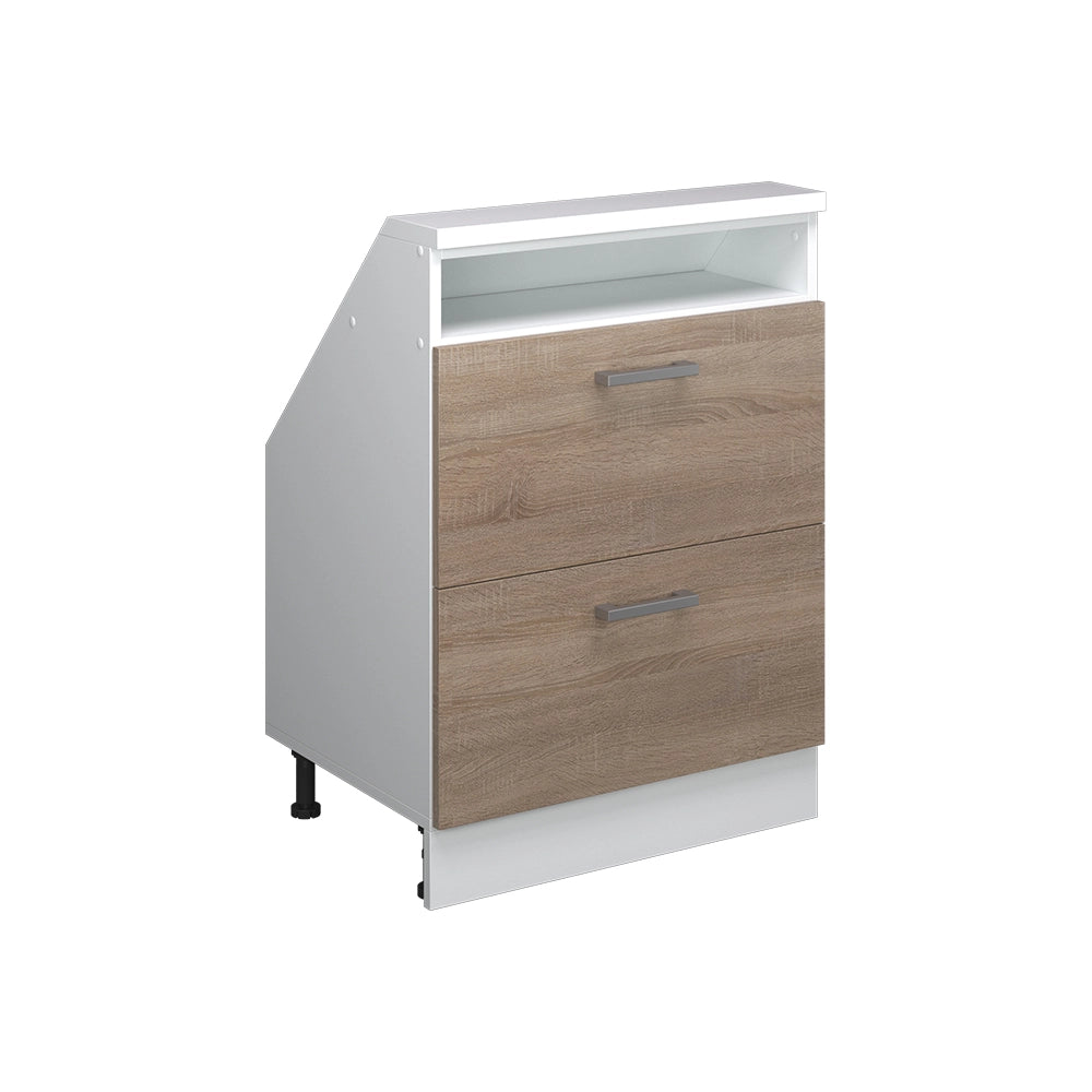 Mobile sottotetto Rion Sonoma/Bianco con 2 cassetti Vicco