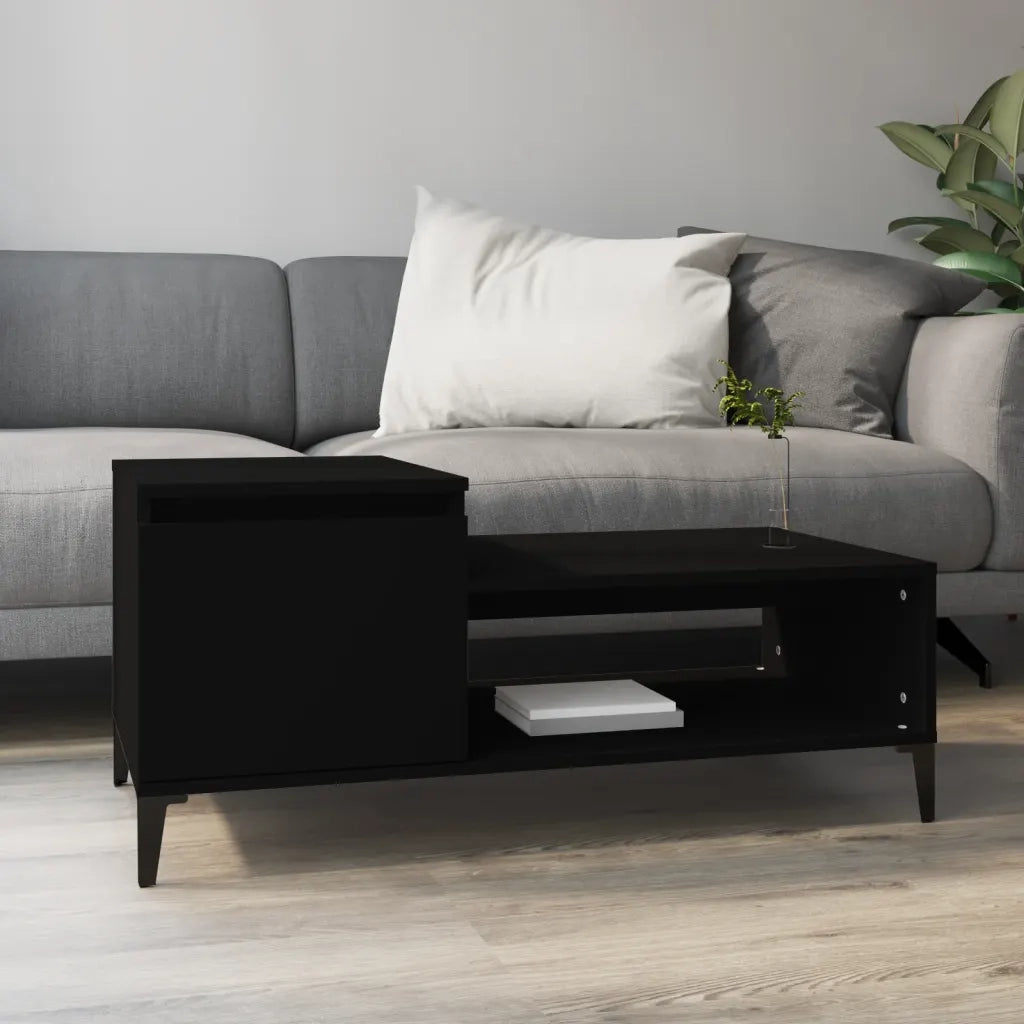 Tavolino da Salotto-Tavolino da soggiorno-Tavolo Nero 100x50x45 cm in Legno Multistrato 295700