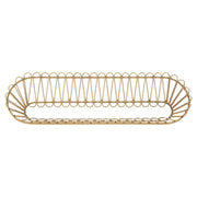 Libreria da muro Panama in ferro e rattan 162x28x43,5 cm