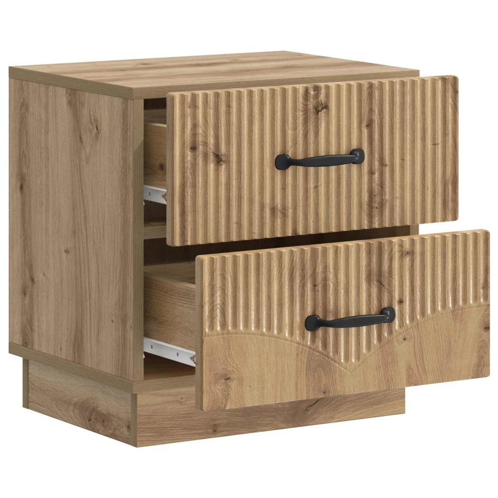 Armadio da Notte 2 pcs Rovere Artigianale 43 x 34,5 x 44,5 cm 895234