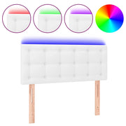 Testiera | Testata Bianco a LED 100x5x78/88 cm in Similpelle