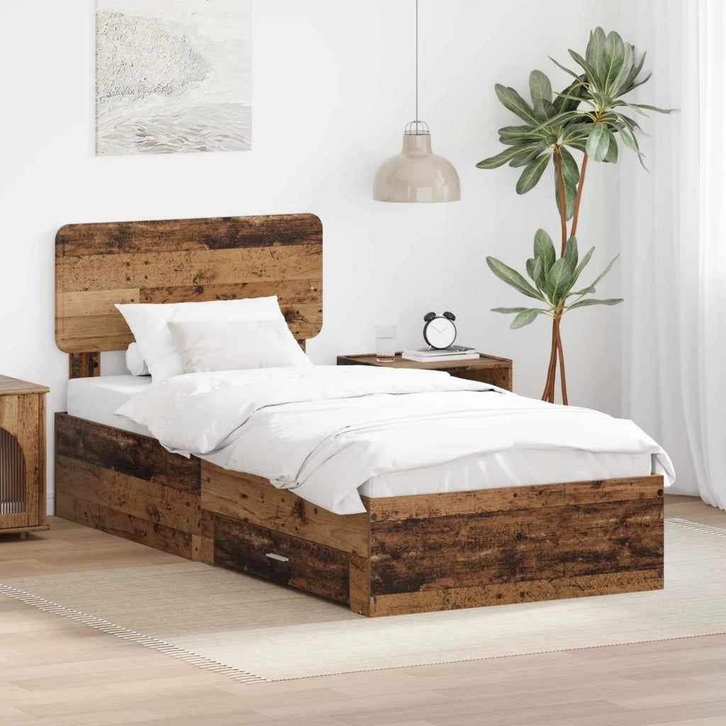 Struttura del letto-Giroletto Legno vecchio 90 x 200 cm Legno multistrato 241113