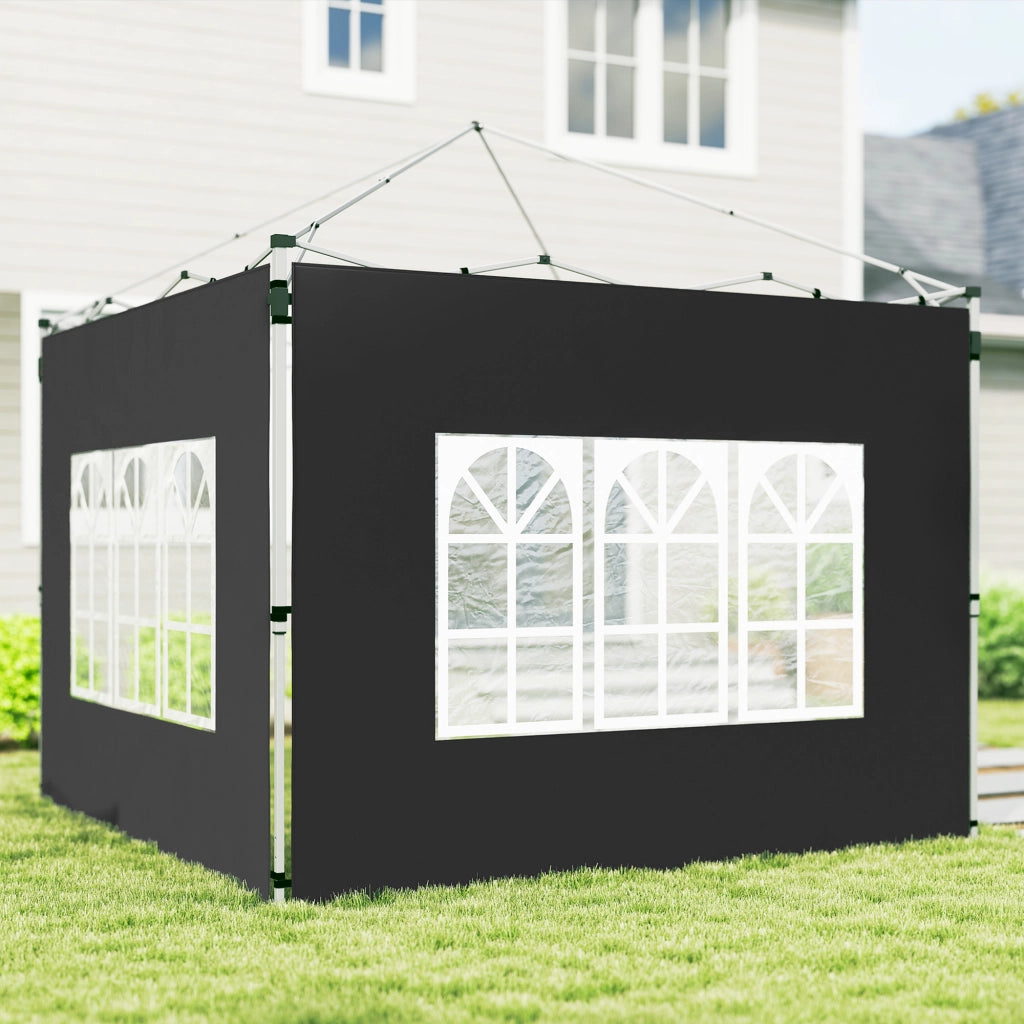 Parete laterale per gazebo 3x3 m ¨C Xylo ¨C con finestra 295x195 cm nero