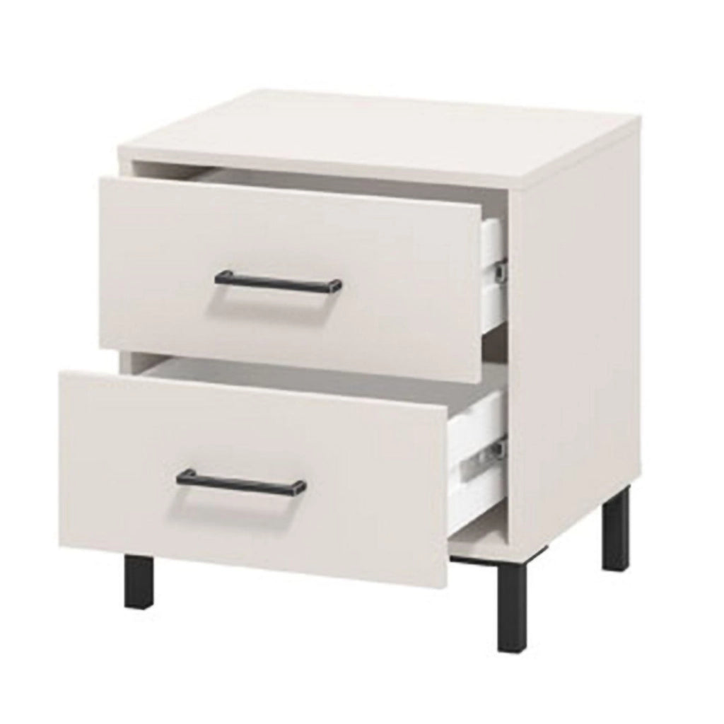 Clanezzo, Comodino un Ripiano, 48x40x52h cm Bianco
