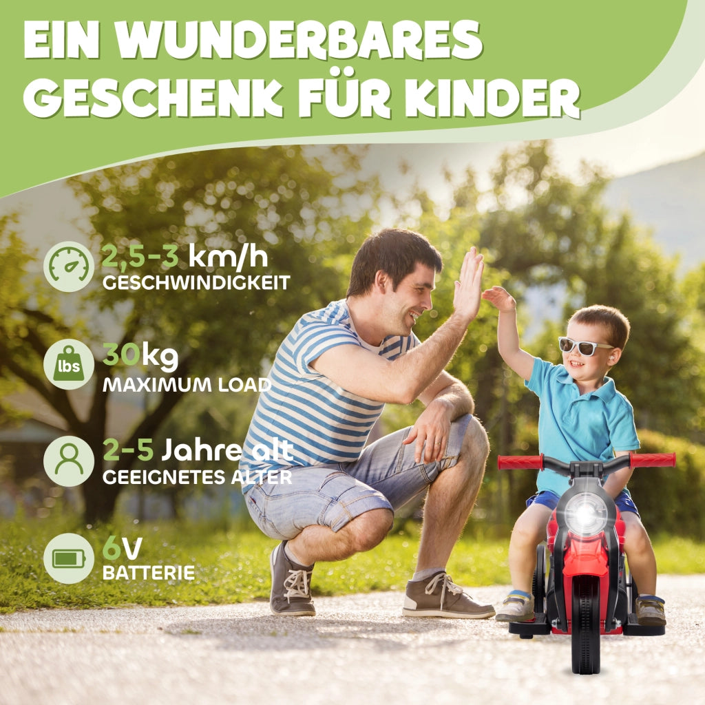 Moto Elettrica Bambini 6V ¨C Xylo ¨C Con Musica e Bolle, 2,5-3 km/h, 2-5 Anni