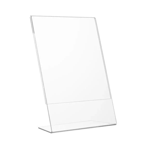Porta avvisi da banco in Plexi con base a L Monofacciale - A6 orizzontale
