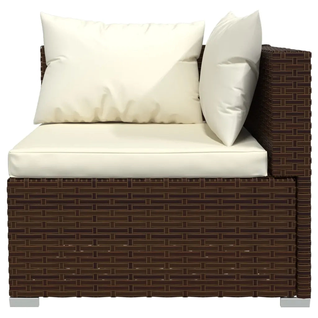 Set Divani da Giardino 6 pz con Cuscini in Polyrattan Marrone 3101938