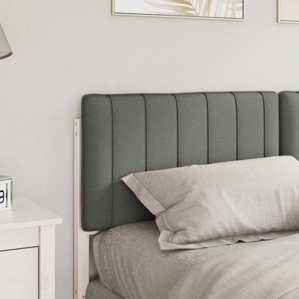 Testiera | Testata imbottita Bianco e grigio chiaro 160 cm Pino massello