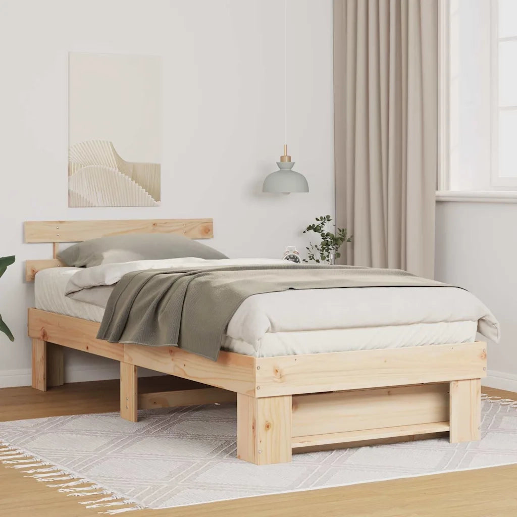 Letto singolo | Letto per adulti | Struttura del letto Marrone 75 x 190 cm Pino massello