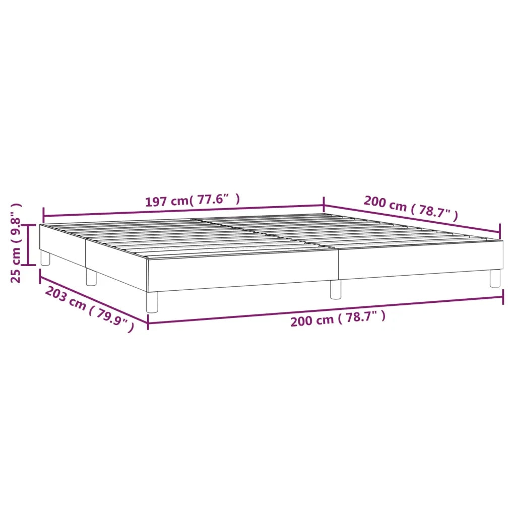 Struttura Letto a Rete a Molle Blu 200x200 cm in Tessuto 3120892