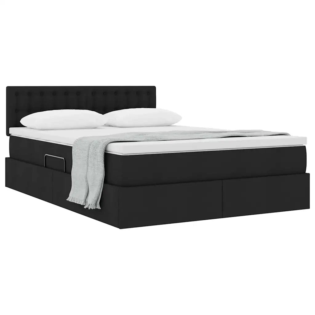 Letto con contenitore e materasso Nero 140 x 190 cm 3370634