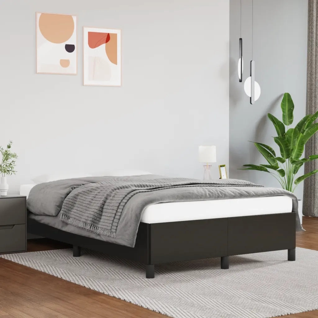 Giroletto senza Materasso-Struttura Letto Nero 120x190 cm Similpelle 242439