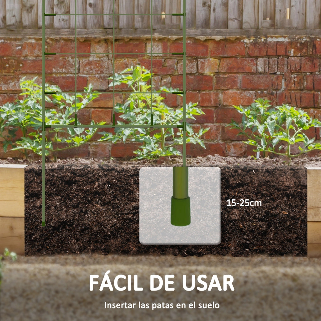 Set 4 Grigliati Giardino ¨C Xylo ¨C Acciaio Verde 40x90cm per Piante Rampicanti