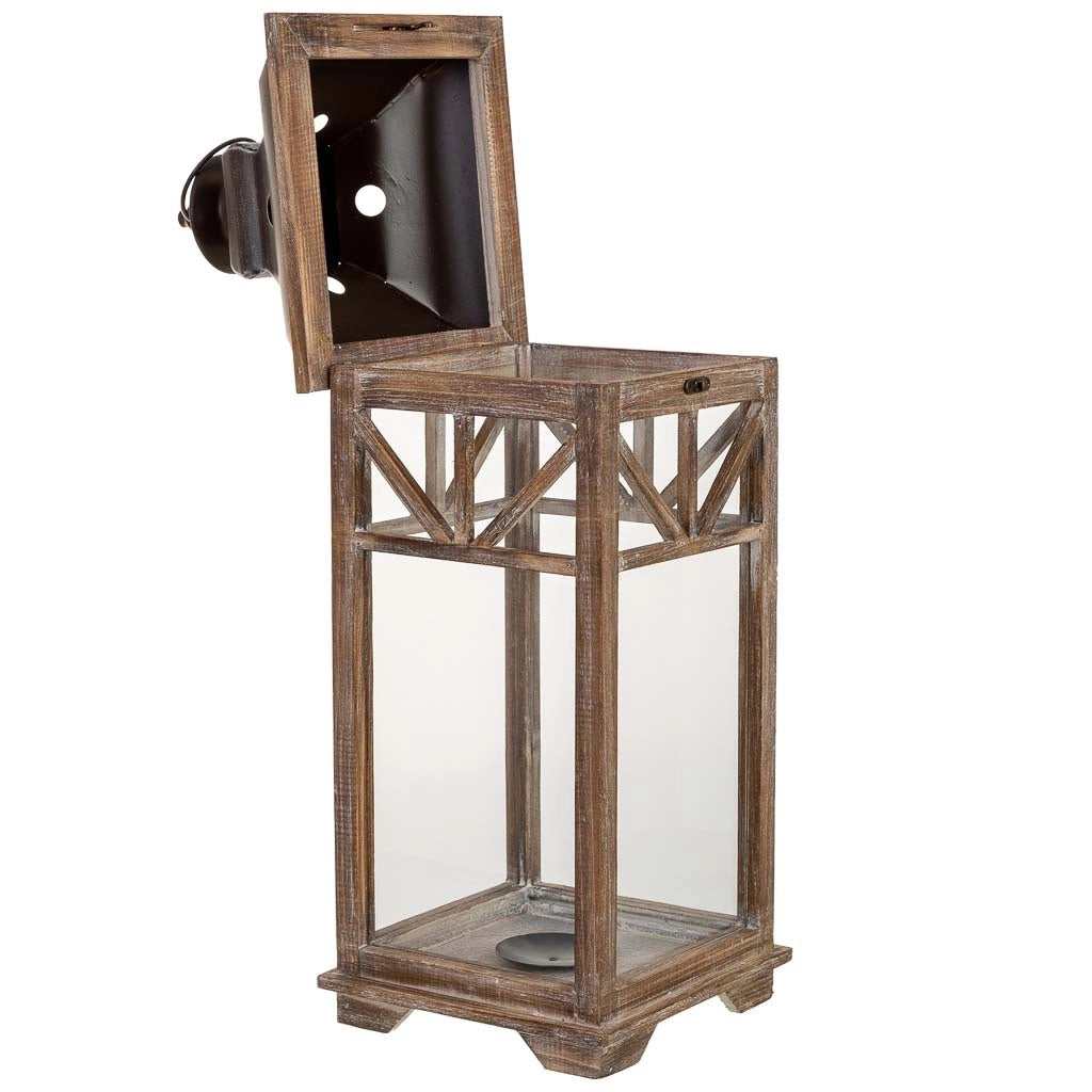 Lanterna in legno 23x23x62h cm
