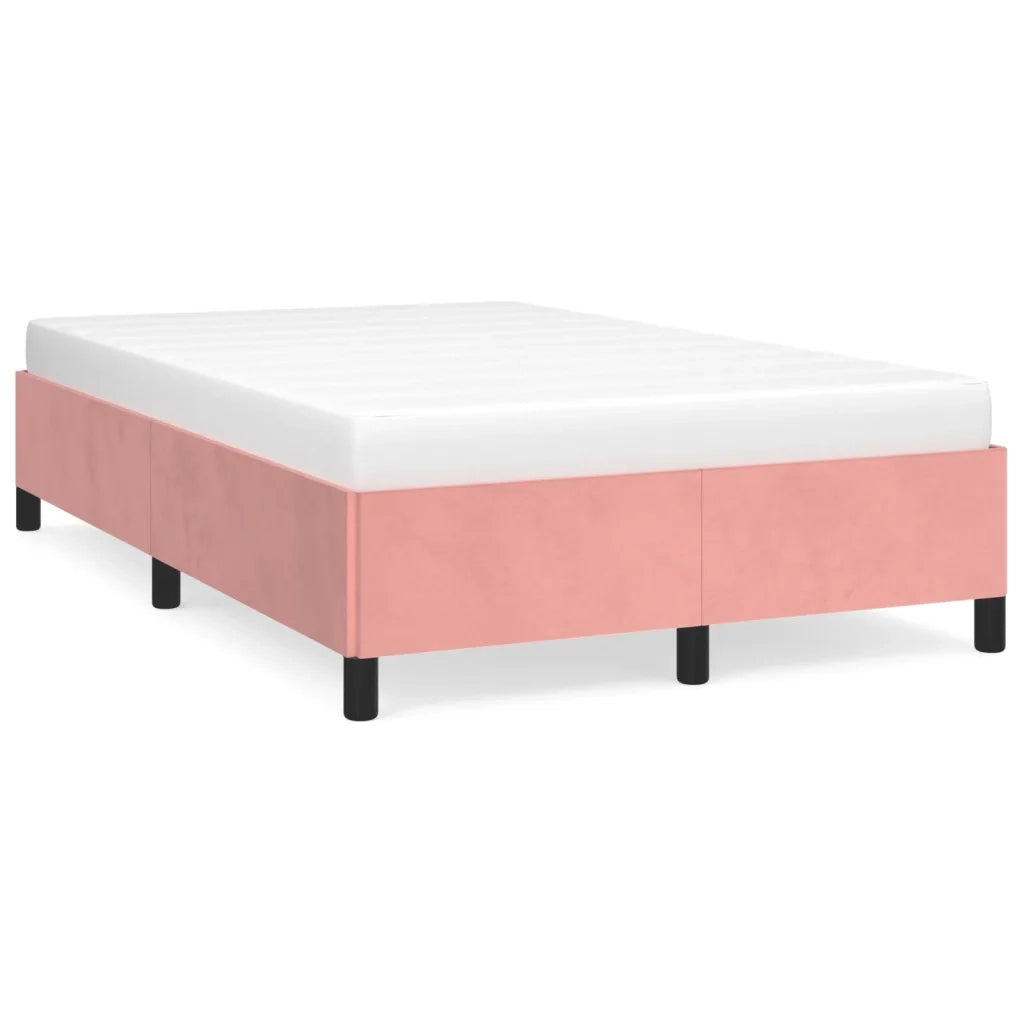 Letto matrimoniale | Letto per adulti | Giroletto Rosa 120x200 cm in Velluto