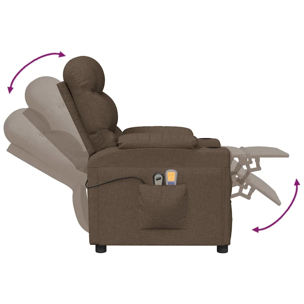 Divano Sedia-Poltrona Massaggiante Elettrica Marrone in Tessuto 993693