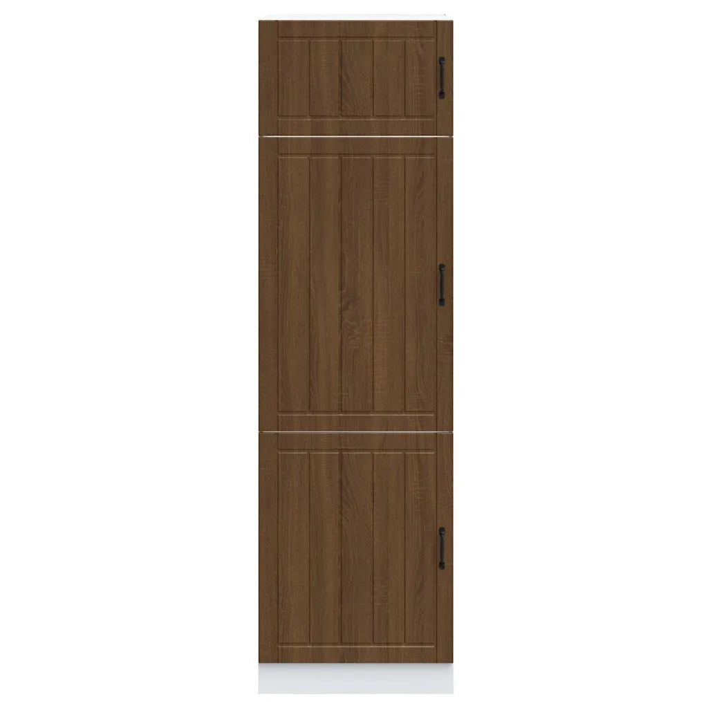 Armadio da Cucina-Credenza da Cucina Lucca Rovere Marrone in Legno Multistrato
