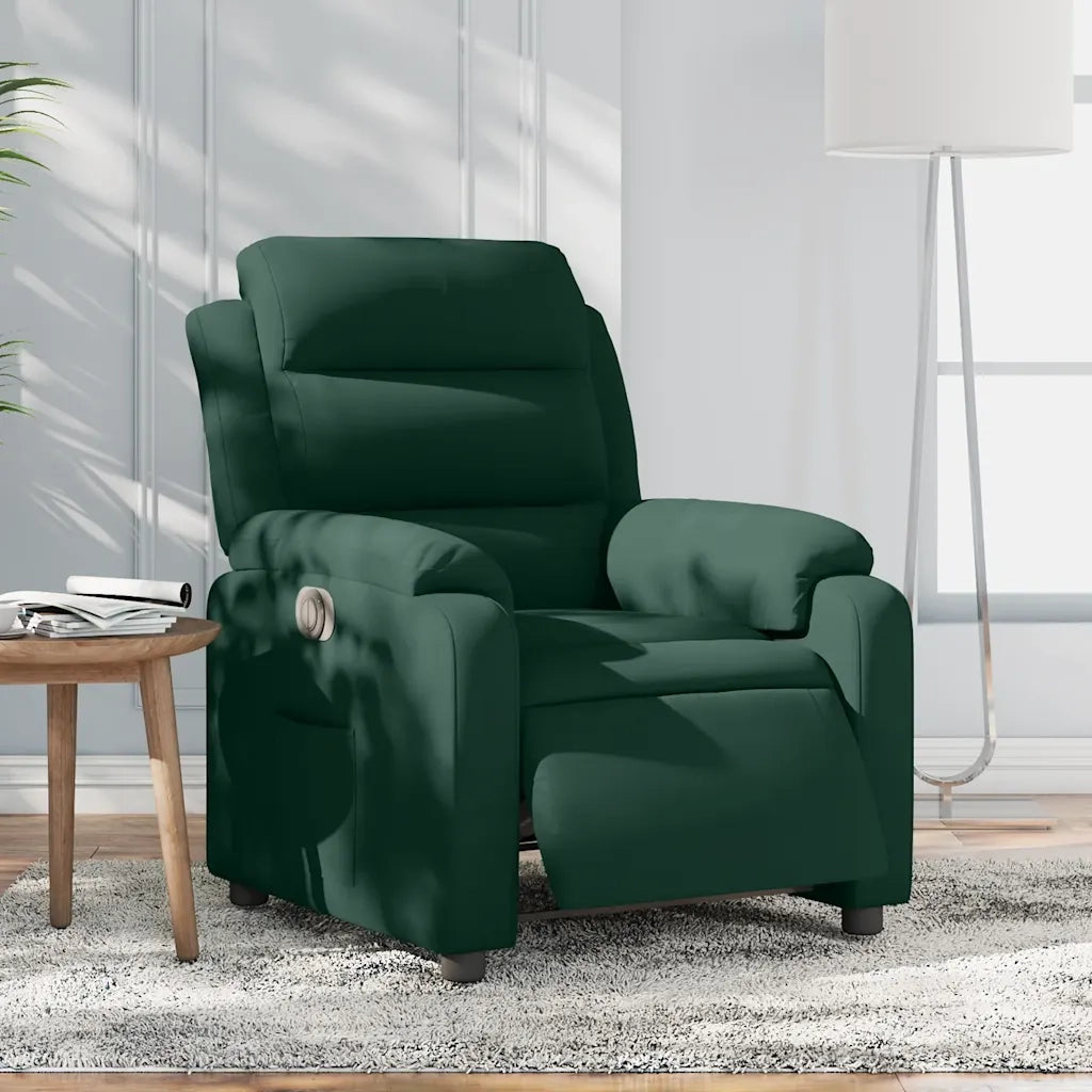 Poltrona | Sedia Relax Elettrica Reclinabile Verde Scuro in Vera Pelle